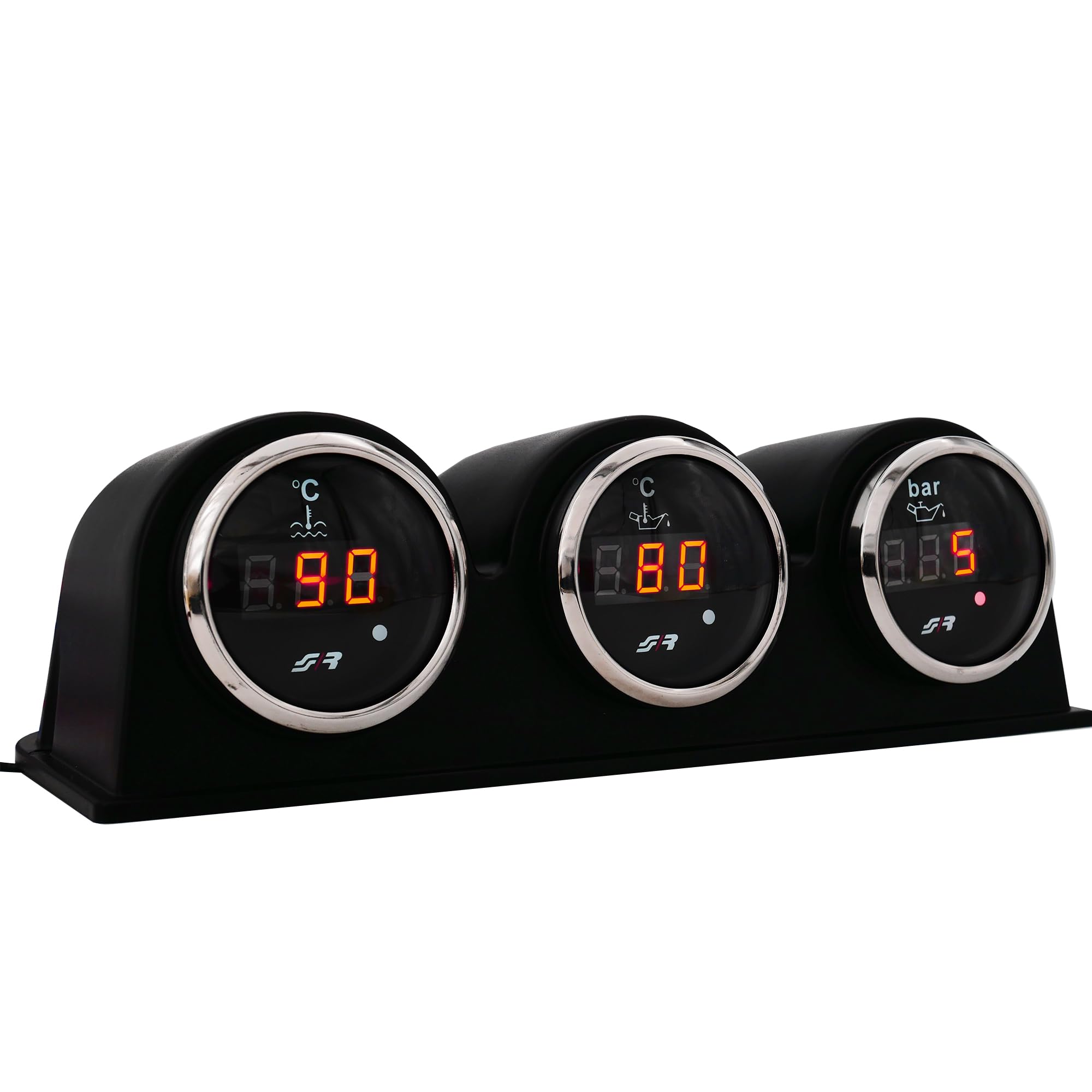Simoni Racing Strumento TM/C Contagiri 0-9999, RPM 52 mm Contagiri Digitale per Auto o Camion, per Motori Diesel e Benzina, Retroilluminazione Rossa
