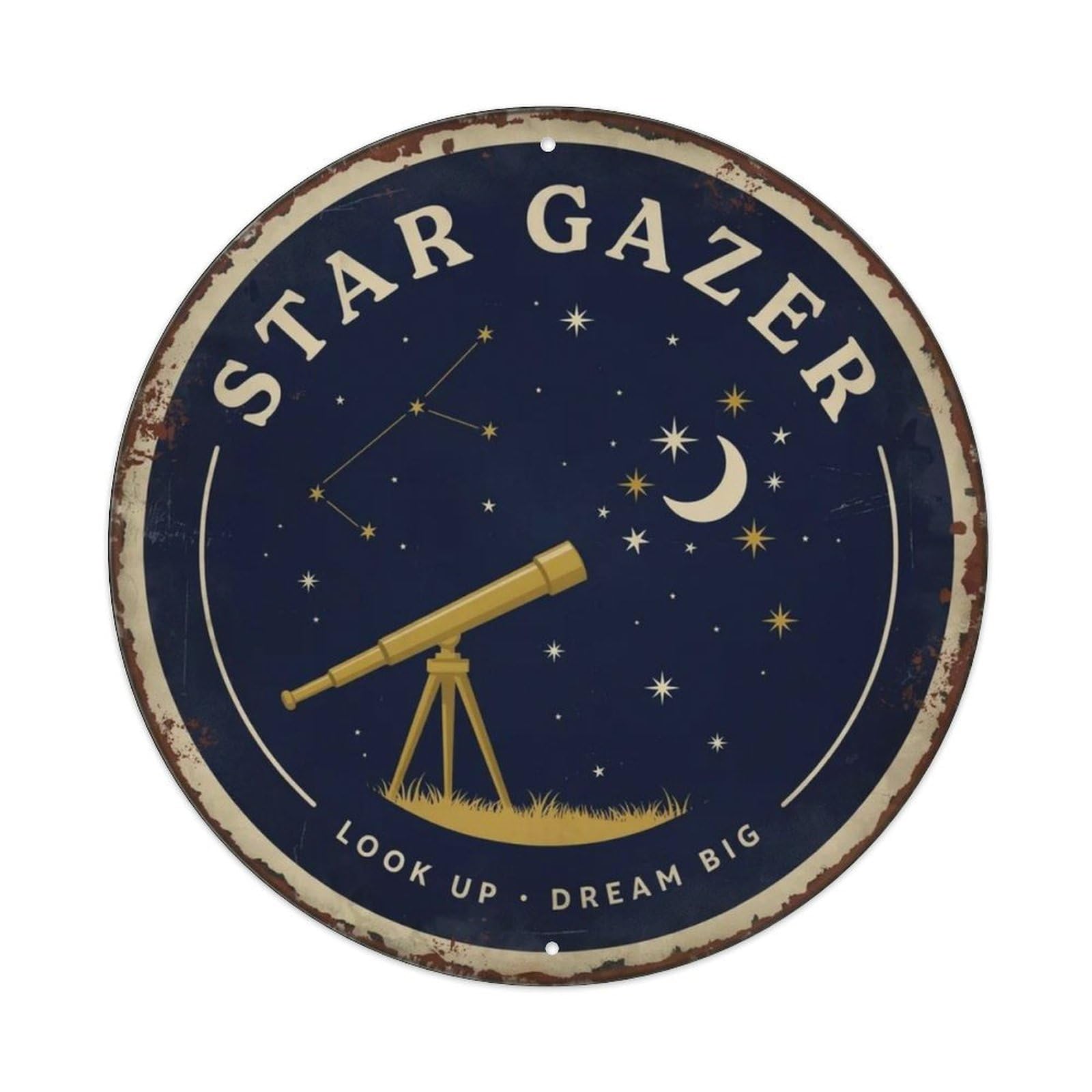 Star Gazer Metal Tin Sign Plaque