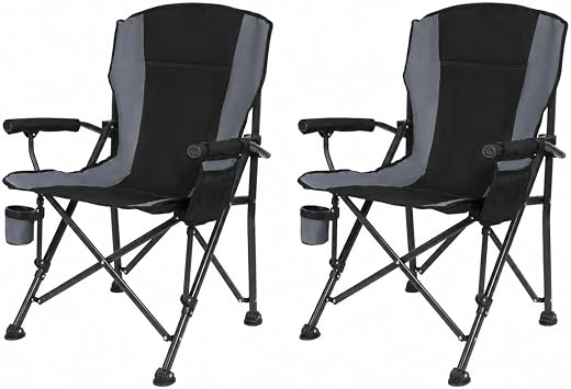 REDCAMP Oversized Folding Camping Chair for Adults Heavy Duty 250/300/330lb, Sturdy Steel Frame Outdoor Camp Chairs Portable Lawn Chair with High Back and Cup Holder