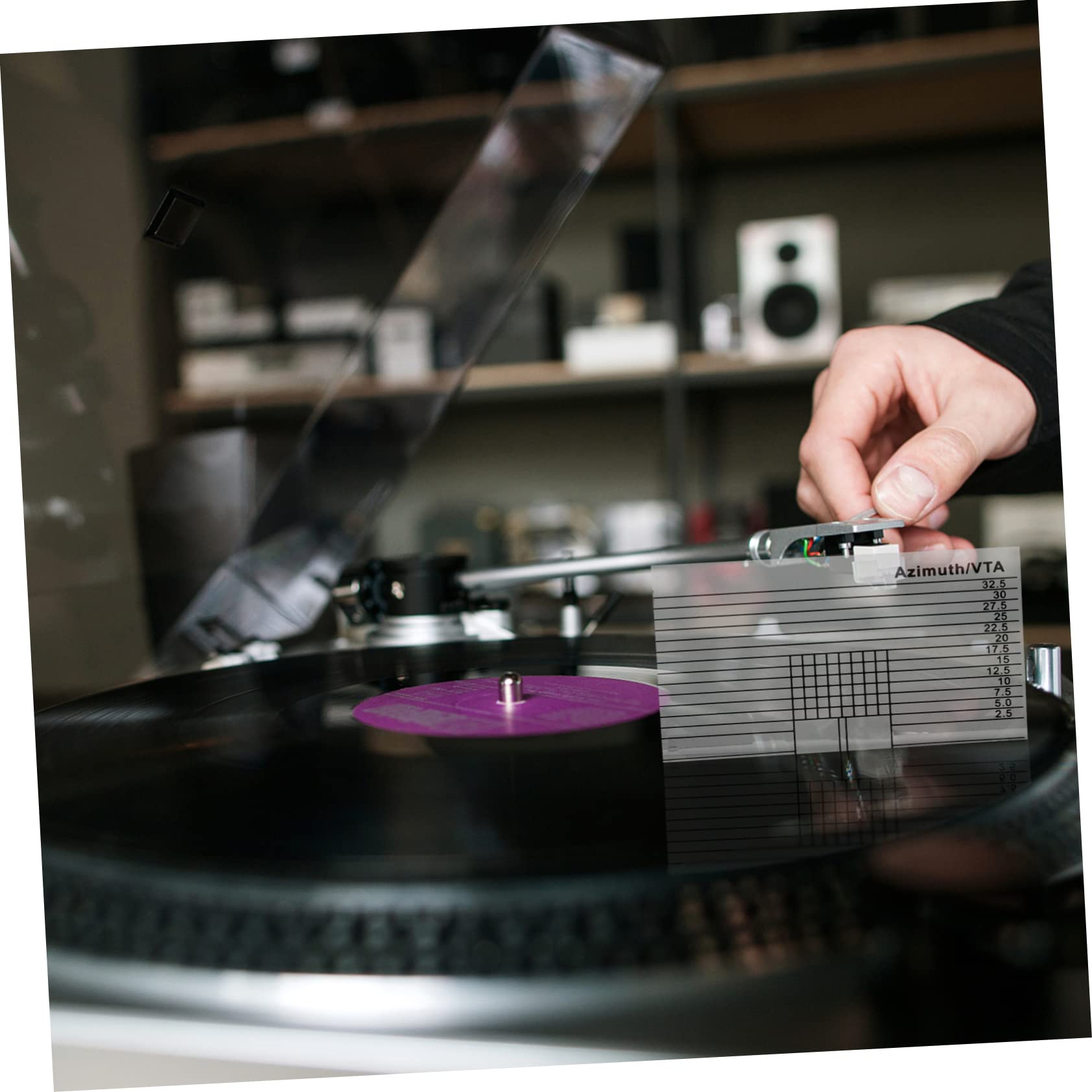 GLEAVI 5pezzi Ruler Per Precisa Del Braccio Del Giradischi Misuratore Di Allineamento Vinile Strumento Di Calibrazione Anti-scivolo Trasparente Per Appassionati Di Musica e Riparazioni