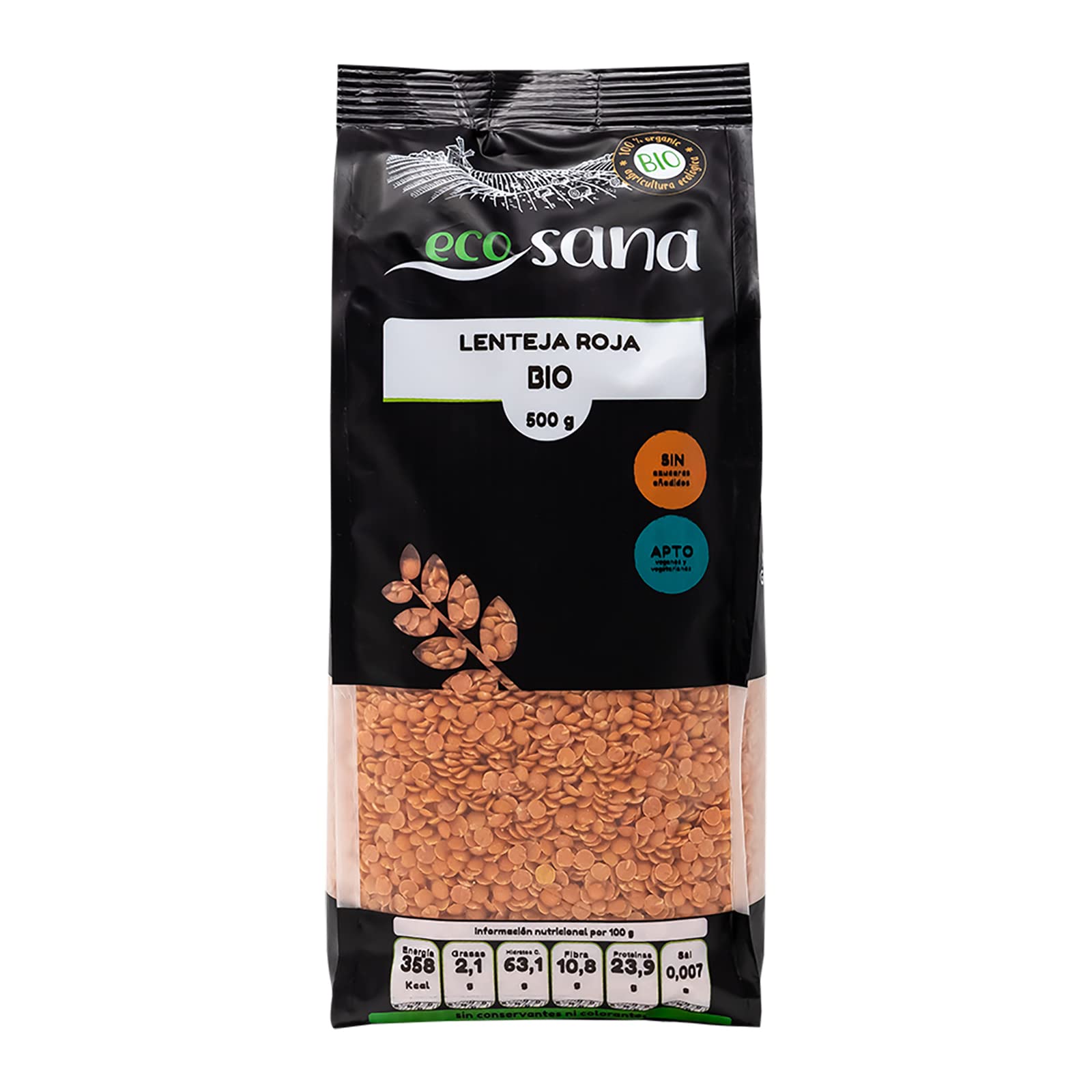 LENTEJA ROJA CORAL BIO 500G ECOSANA