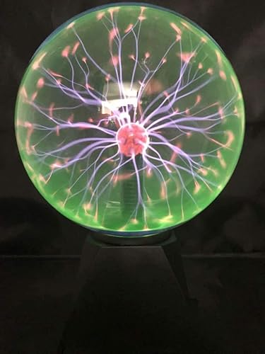 Miniatura 2 de Hooyi Bola de plasma mágica de 8 pulgadas, lámpara de escritorio de plasma sensible al sonido, luz nebulosa, esfera de rayo, bola mágica, bola Luz