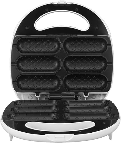 Máquina para hacer perros de maíz, máquina antiadherente de 750 W para hacer gofres para barbacoas, perfecto para perros calientes en un palo,