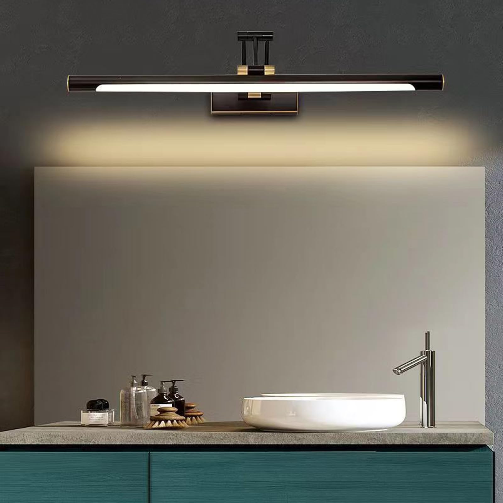 HCZKIUJY Wall Lamps LED Wall Light with Arm 180°Wall Lamp Front Wall Sconce Wall Lighting Long for (Blackwarm Light-58cm)