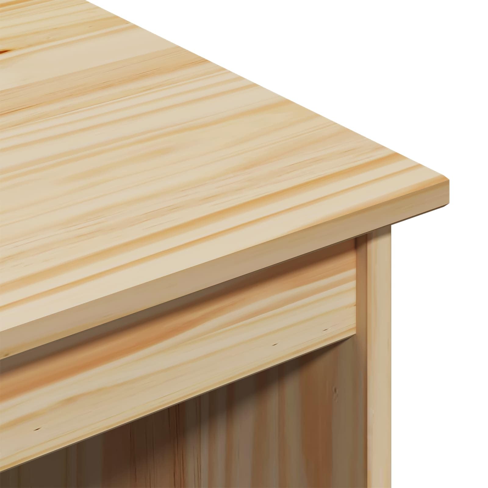 Scrivania marrone in legno massello di pino, 112 x 50 x 75 cm, moderna scrivania da ufficio per casa e studenti, piccolo tavolo da lavoro con superficie opaca, resistente scrivania per