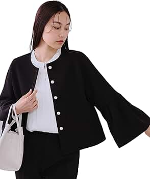 #オペークドットクリップ #ノーカラーフレアスリーブジャケット Amazon | [ オペークドットクリップ ] ノーカラージャケット