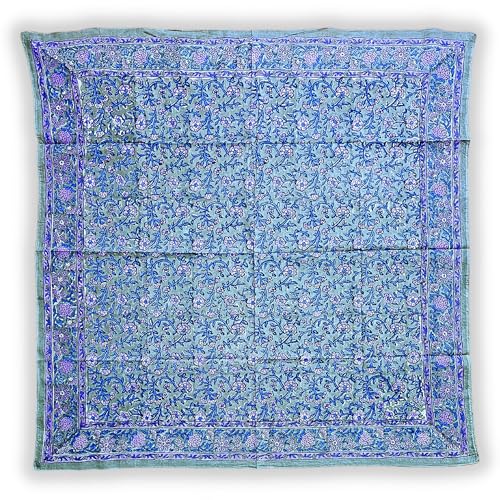 Lightweight Soft Cotton Floral Scarf for Women and One Pouch, Bandana, Shawl, Wrap for Summer, Spring, Fall, Winter, Amista, Regal Slate, 20 x 20 in4