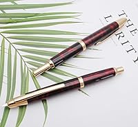 Vista 8 de JINHAO 10 Press Pluma estilográfica retráctil de metal con convertidor de tinta (punta EF 0.38mm, color rojo ágata)