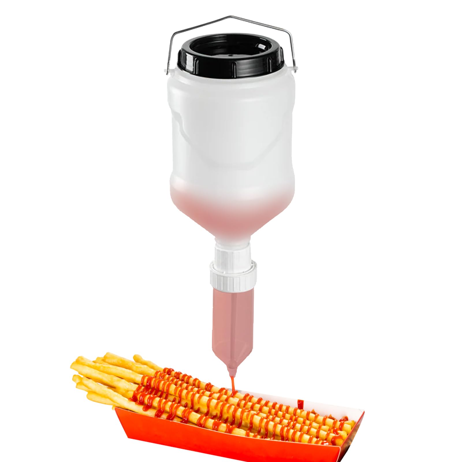 Bottiglia Squeeze per Salse da Appendere, Dispenser per Salse da 3 Litri, Bottiglia Squeeze Ricaricabile Dispenser per Ketchup - a Prova di Perdite per Spezie, Senape, Mayo, Salse piccanti