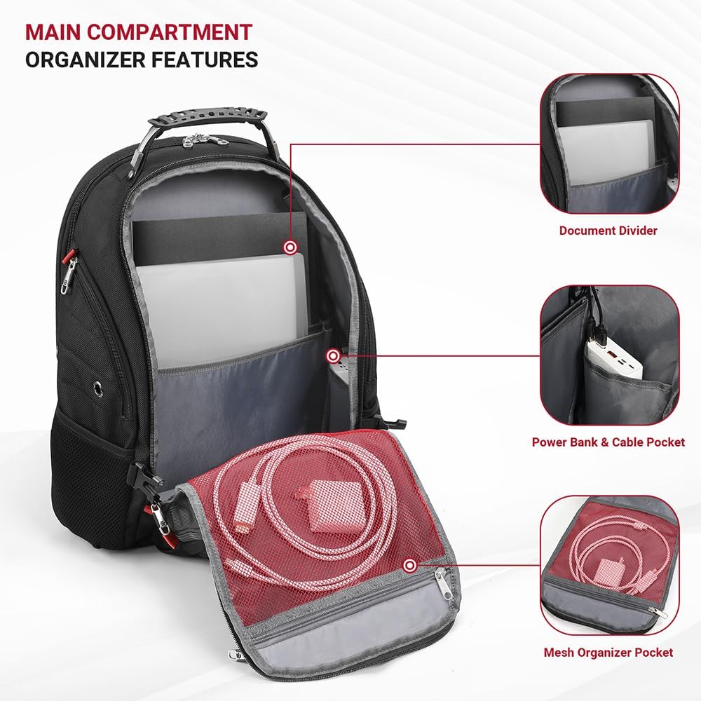 star cloud 17 Inch Travel Laptop Backpack,Business Tech Backpack with USB & Type-C Charging Port,180°TSA Friendly Travel College Work Backpack with Multiple Organizer Pockets for Men