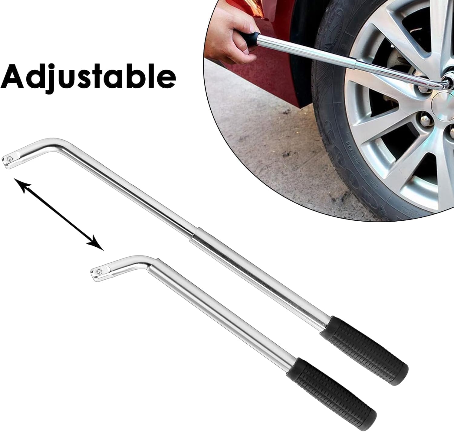 KingSaid Clé démonte Roue Voiture avec cric Ciseaux 2,5T, clé à cliquet Incluse, tête rotative 360°, Outil de Levage Robuste pour Auto SUV