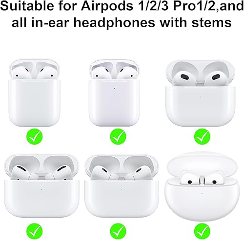 Miniatura 5 de Ganchos para los oídos compatibles con AirPods y auriculares intrauditivos con vástagos, seguros y cómodos para evitar caídas, ajustes incómodos,