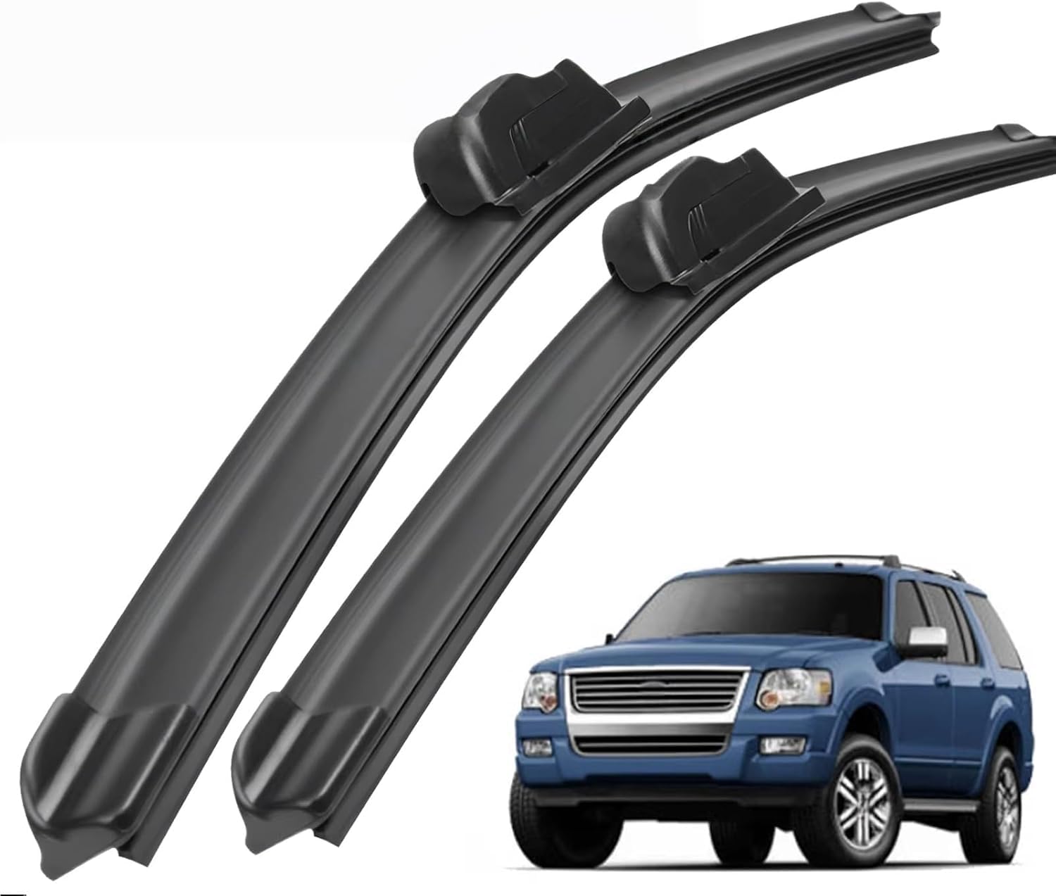 liufangfc Front Windscreen Beam Wipers for Ford Explorer 4 U251 2006-2010 21"+21", Set of 2 Replacement Blades with Pre-assembled Adapter, Only for Right-Hand Drive (UK)