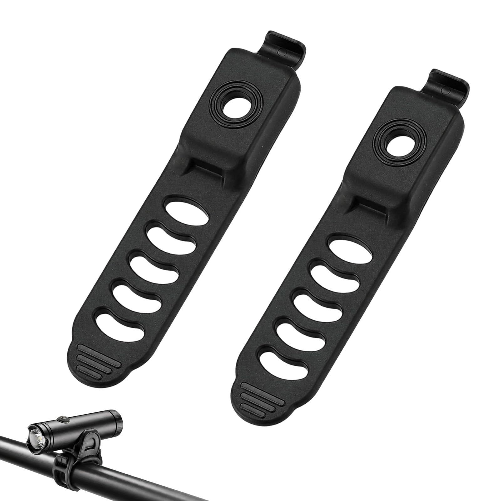 2 Pack Black Silicone Bike Light Replacement Straps for Road Mountain Bikes