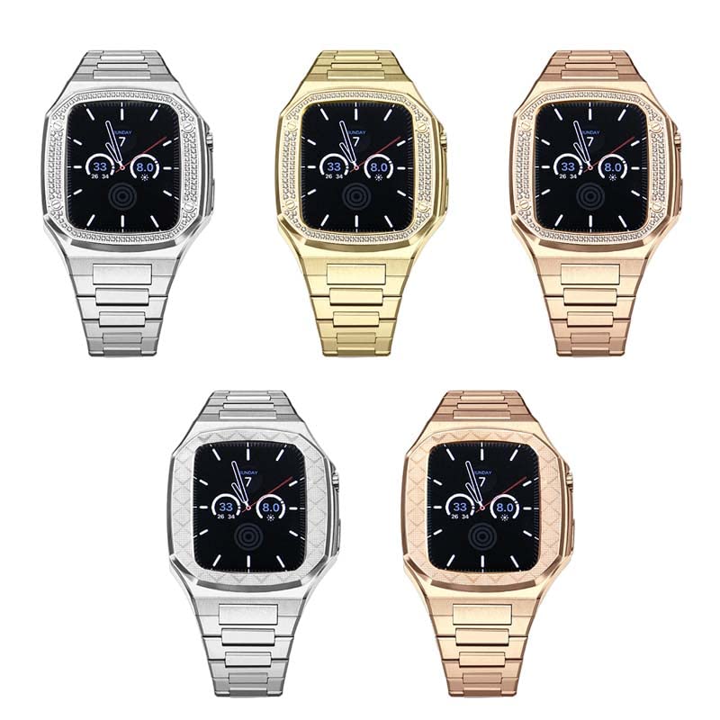 Metalowy pasek do zegarka ze stali nierdzewnej, do Apple Watch 3, 4, 5, 6, SE, 7, 8, 9, 41 mm, 44 mm, 45 mm, paski do zegarków, ulepszone akcesoria zastępcze (I, 41 mm), 41mm, Agat