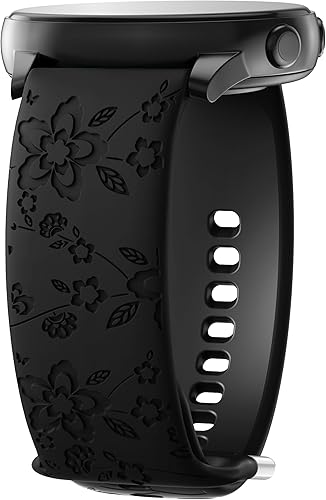 Correas con grabado floral compatibles con Samsung Galaxy Watch 65Watch 4 de 1.575 in y 1.732 in para mujer, Samsung Galaxy Watch 5 Pro de 1.772