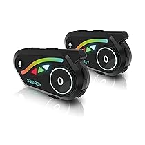 SWAREY Interfono Bluetooth Moto V8 5.2 con FM e Condivisione di Musica Auricolare Casco IP67 Cancellazione del Rumore DSP&CVC HiFi Stereo Coppia 1000M Sistema di Comunicazione (2 Unità, 2X Rider)