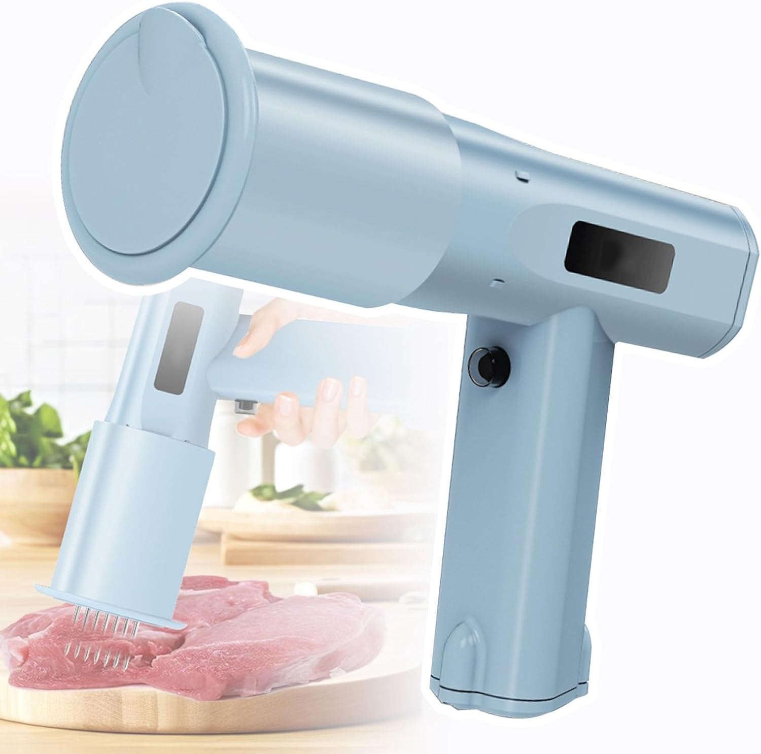 Electric Meat Tenderizer Tool, Handheld Meat Tenderizer Mallet, With 13 Stainless Steel Sharp Needles, Piercing 5000 Times Per Min, Waterproof Design, For Steak/Beef/Chicken/Pork