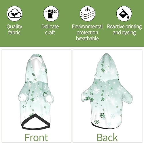 Miniatura 5 de Green Snowflakes Chic 3D Dog Hoodies for Small Pets A Cozy Costume for Stylish Puppy Cosplay Delight M