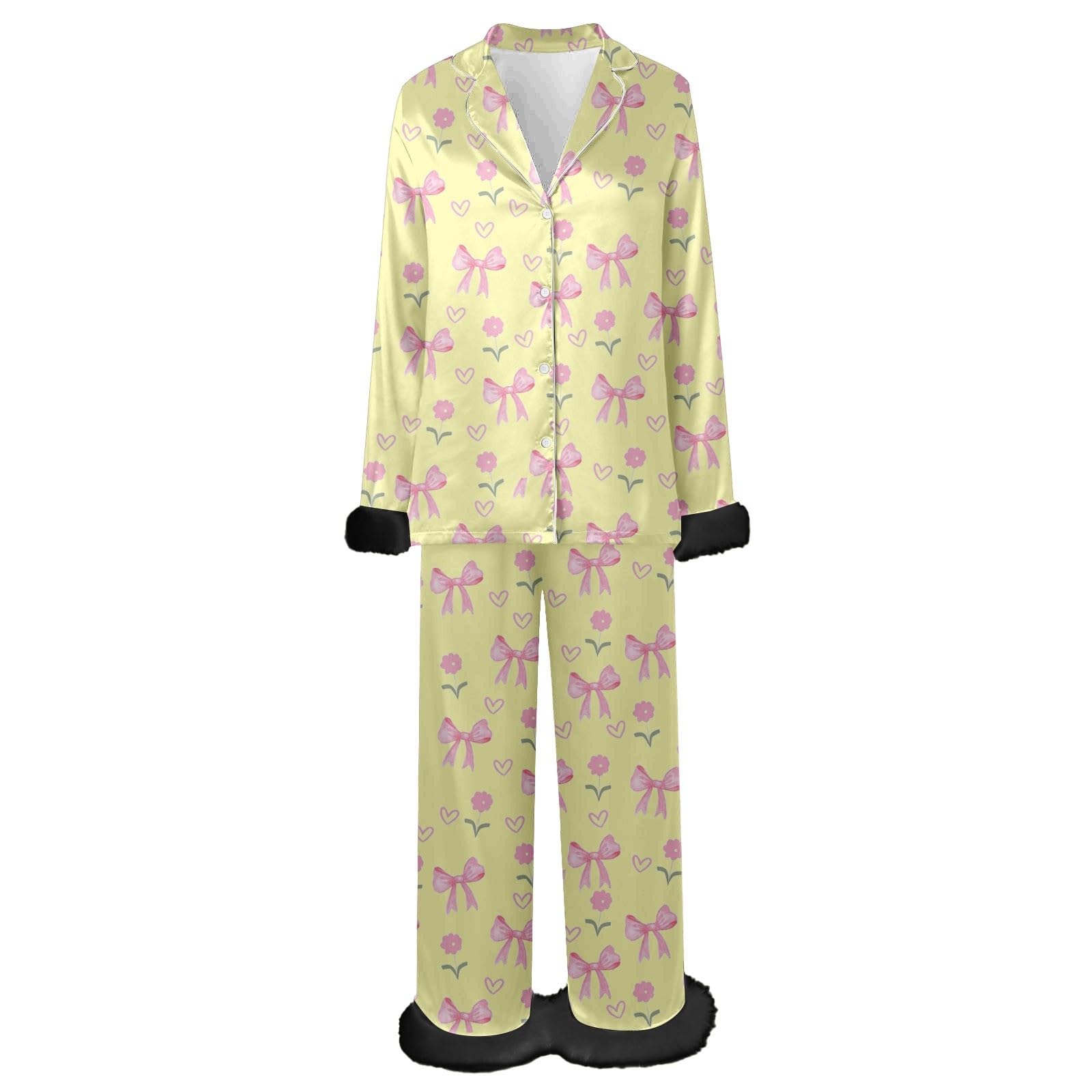 Pigiama Sexy Donna - con Stampa Floreale Morbido Spazzolato Abbigliamento da casa con Orlo Comodo Completo in Due Pezzi per Rilassarsi e Dormire Comodamente