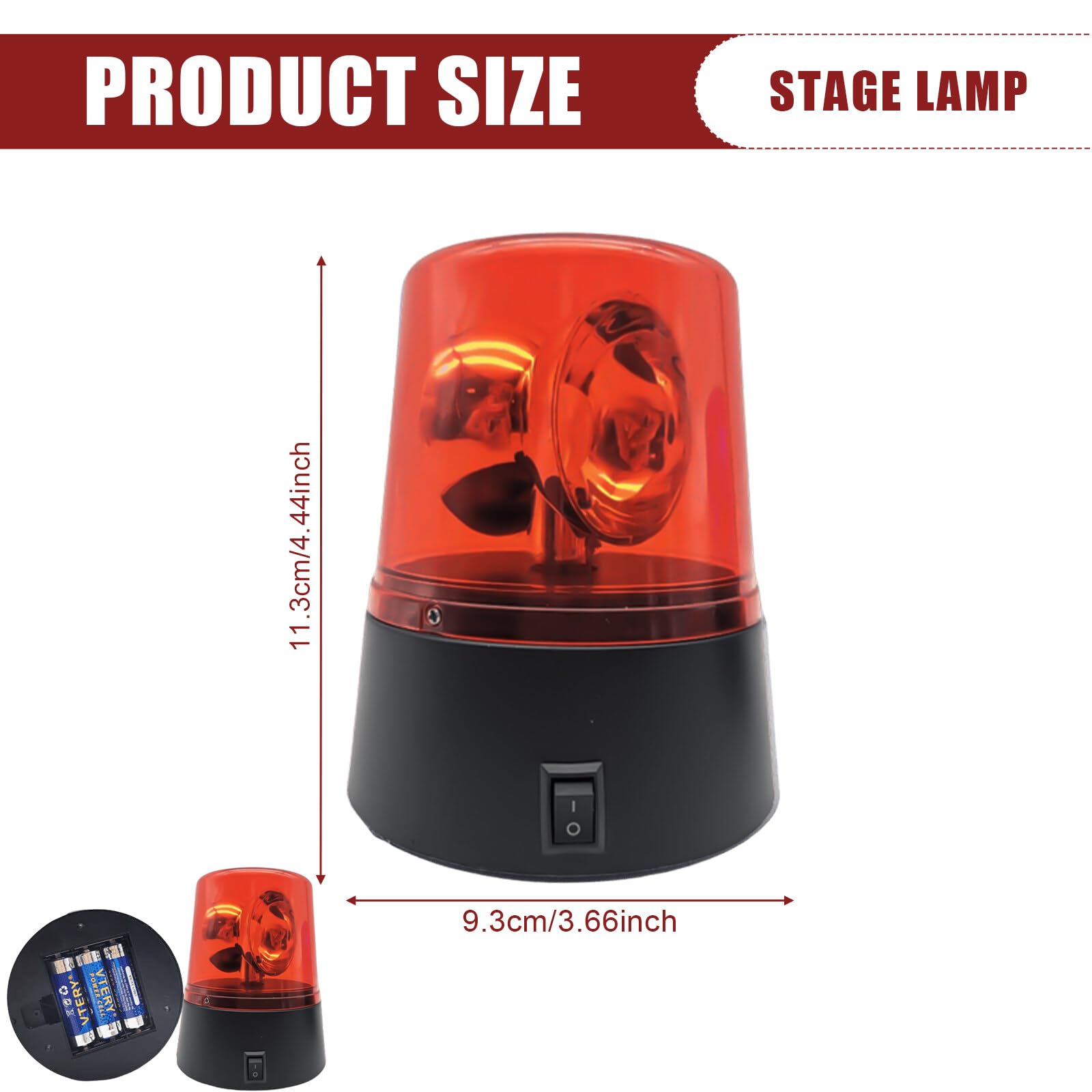 2 Lampes Gyrophare LED Bleue 360° - Lumière Fête DJ Avec Réflecteur Rotatif, Fonctionne Sur Piles