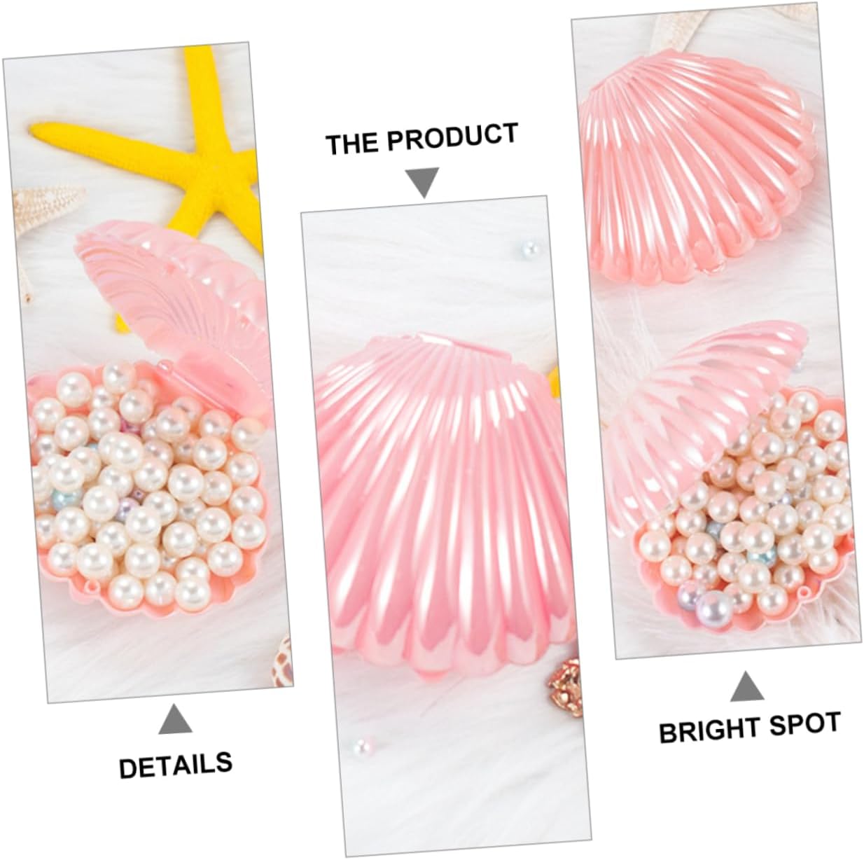 2pcs Pink Artificial Shell Display Tray and Storage Box for Pearls image 2