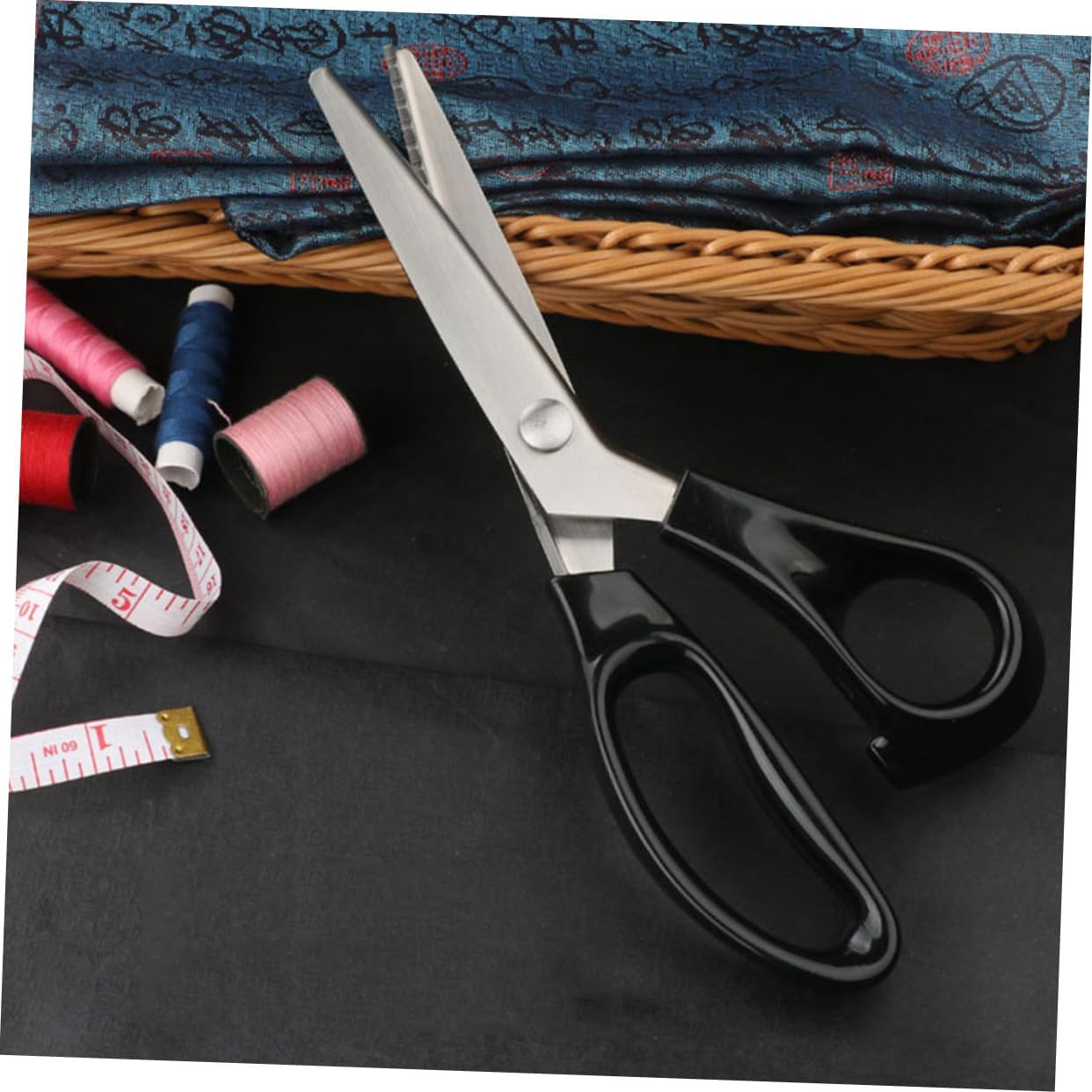 Generic 1PC Professional Stainless Steel Pinking Shears Durable Dressmaking Scissors for Crafts Tailoring Sewing Ergonomic Handles for Comfortable Use for Fabrics Crafts
