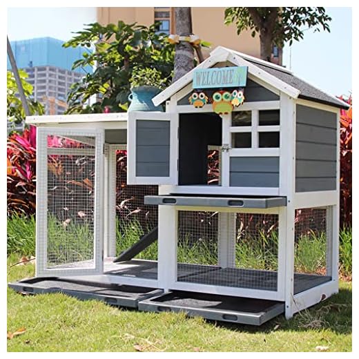 Kaninhydda Husdjurshus I Trä, För Smådjur Marsvinshus Kaninbur, Ventilationsdörr, Med Utdragbar Låda Tråd UV-beständigt Lock (Color : Gris, S : 124.4x100cm)