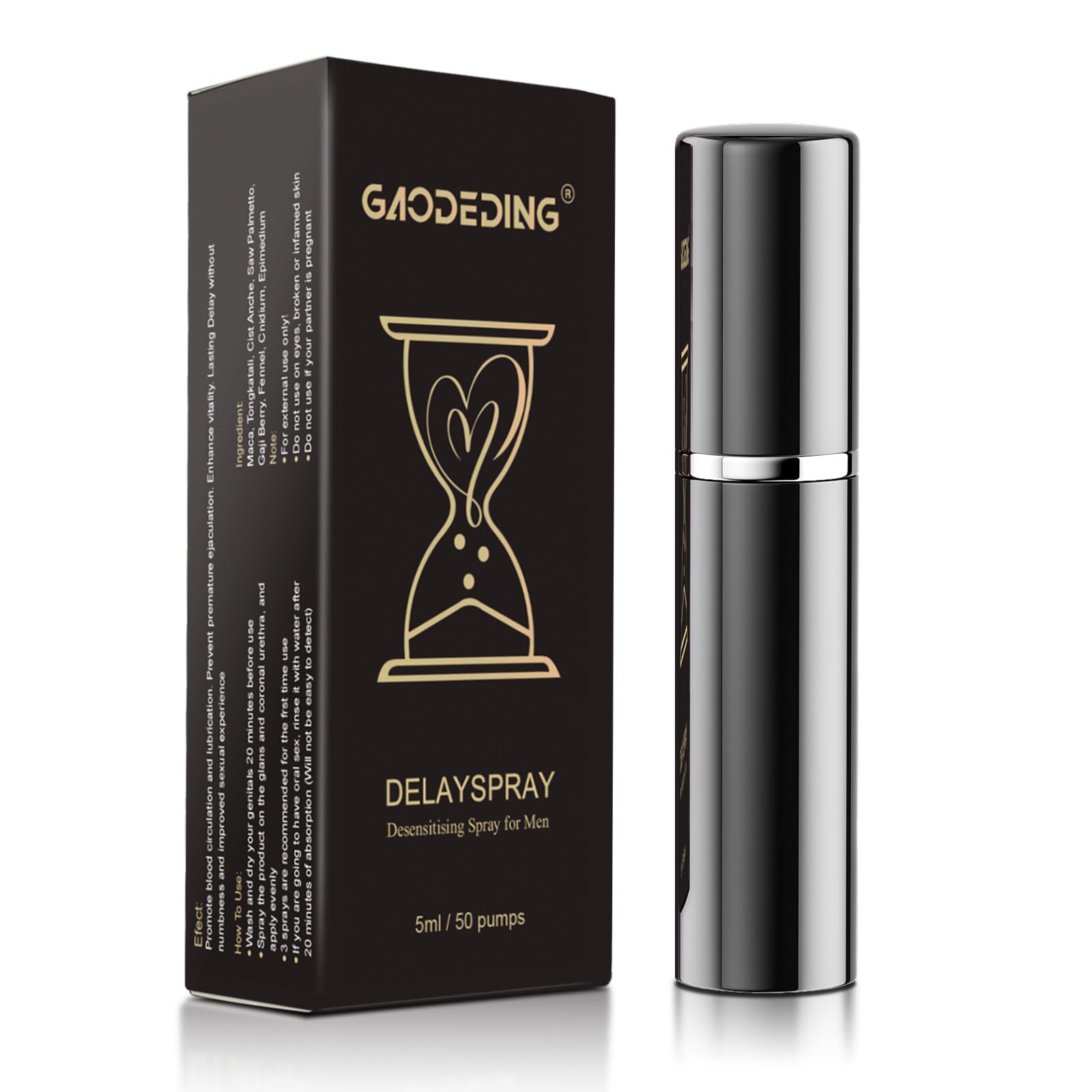 Spray Retardateur Éjaculation Homme – Action Rapide, Spray Désensibilisant Pour Durer Plus Longtemps au Lit, Intensifie le Plaisir Des Deux Partenaires, Discret et Nomade, 5 ml