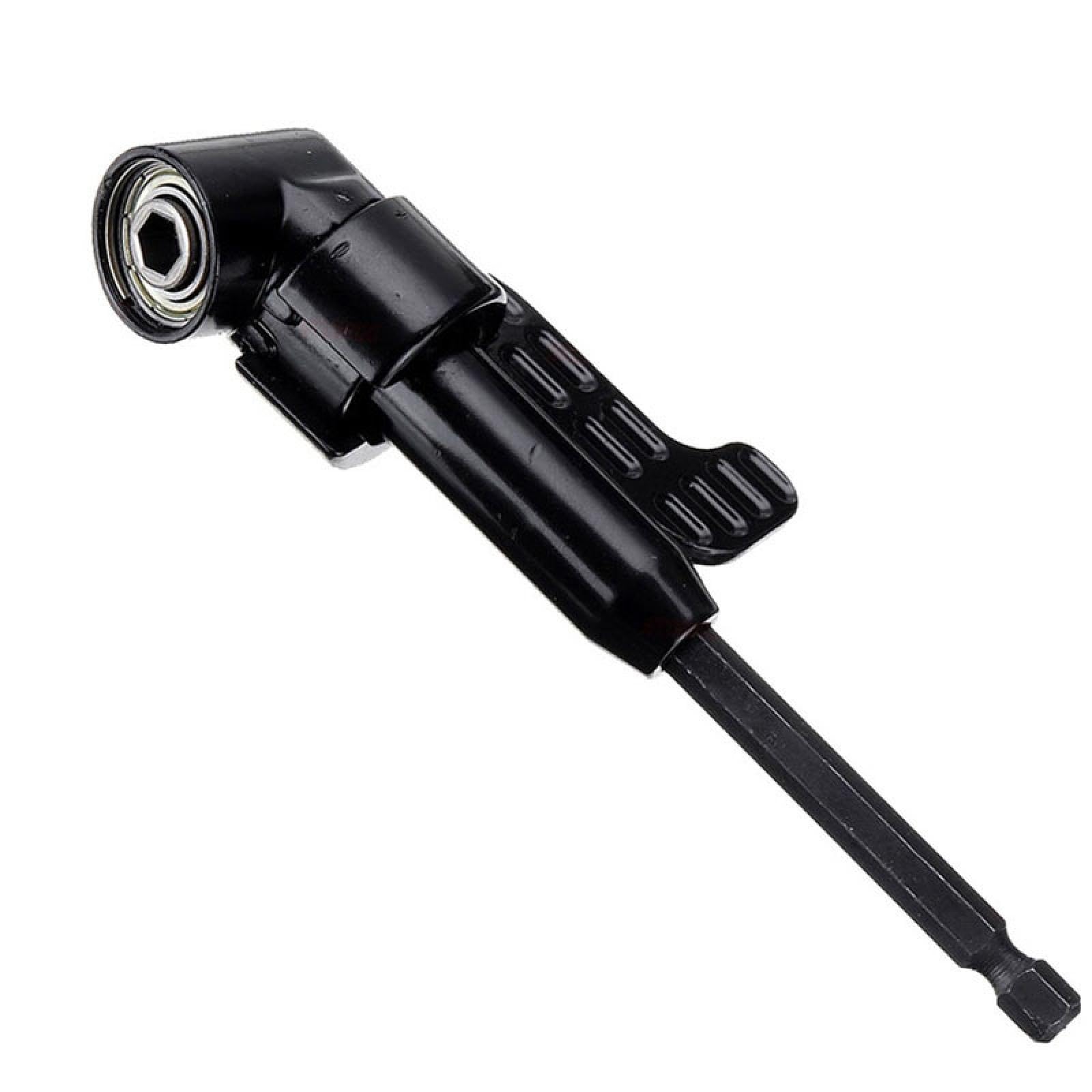 Adaptador de destornillador de ángulo recto con extensión de 1/4" y broca magnética ajustable de 105 grados (adaptador de punta angular L)