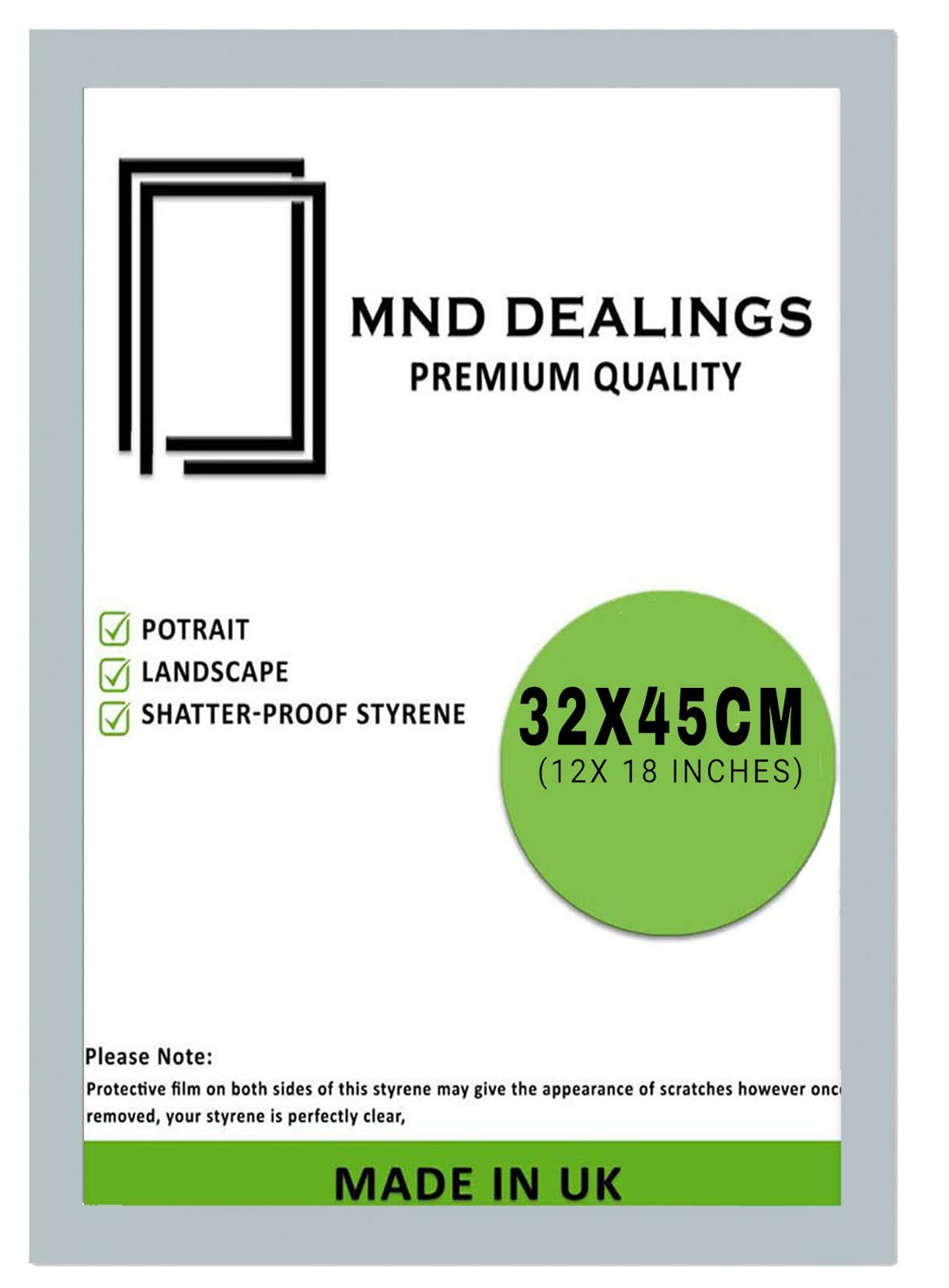 MND Dealings New Lifestyle Light Grey 32x45cm Poster Frame - MDF Wood and Polished Perspex-Handcrafted for Gallery Family PhotoPortrait Anniversary/Birthday/Wedding/Gifting (Light Grey)