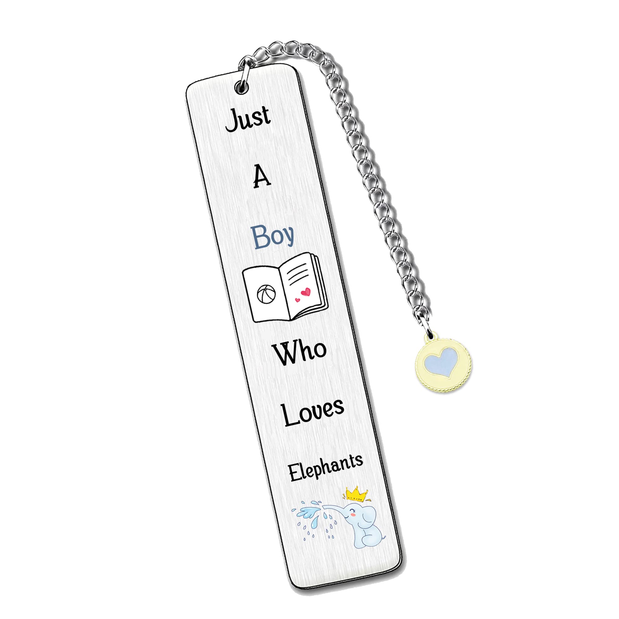 Cute Elephant Bookmarks Best Friend Man Teens Distance Accompany Just a Boy who loves Elephants Son Brother Grandson Godson Book Accessory Personalised Birthday Valentines Day Elephant Christmas Gifts