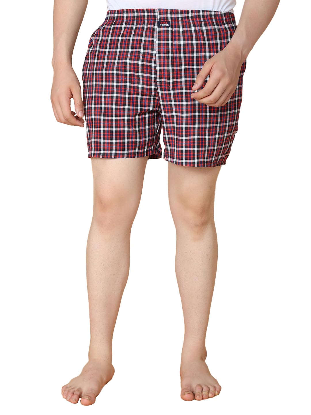Combed Cotton Cheked Assorted Boxer Shorts for Men-image-48