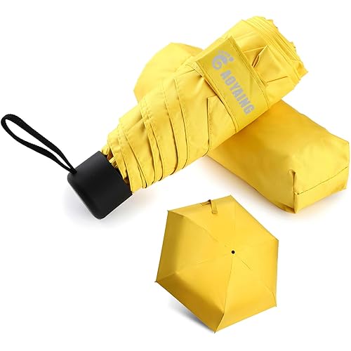 GAOYAING Compact Travel Umbrella with Case Sun&Rain Lightweight Small and Compact Suit for Pocket