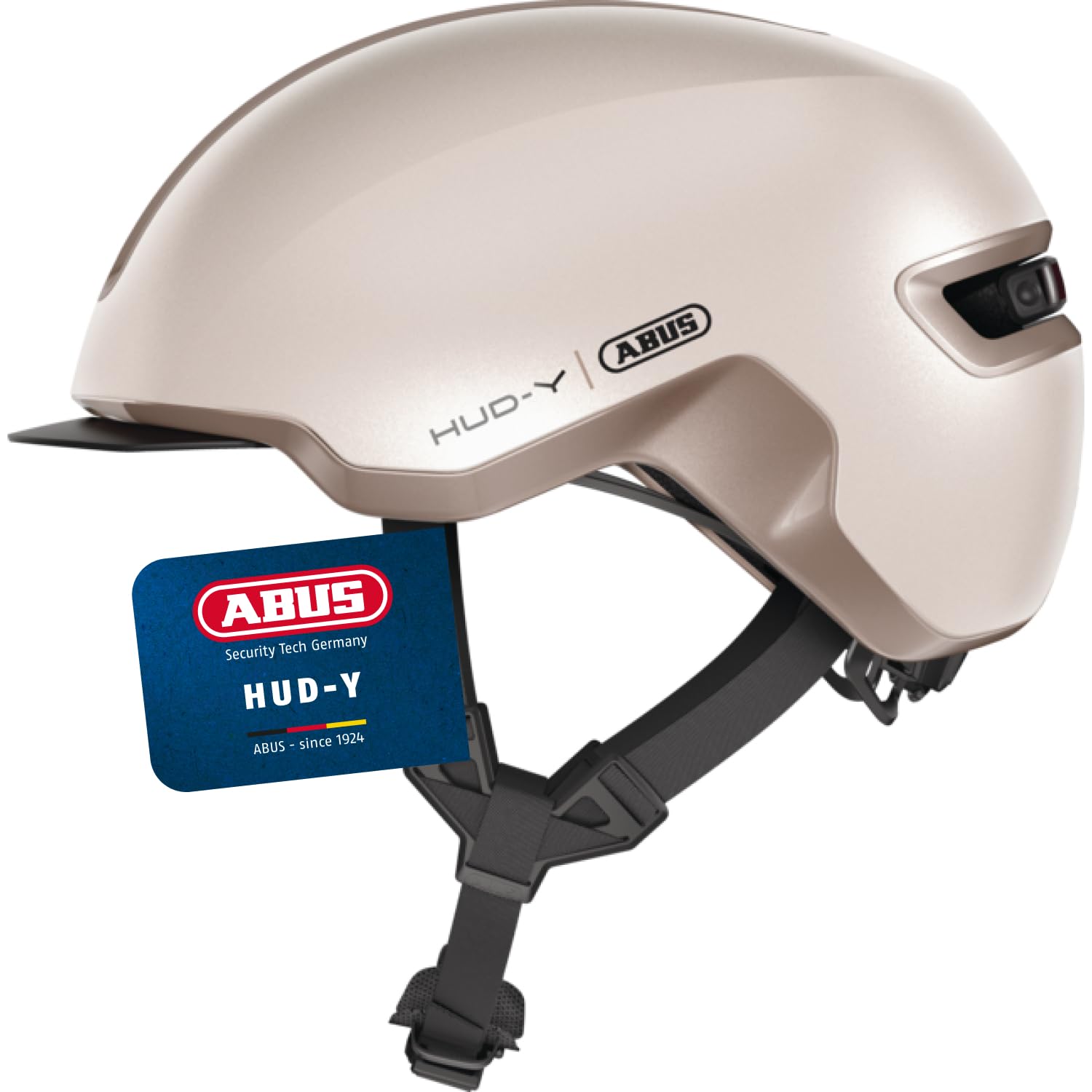 Abus HUD-Y - Luz Trasera LED magnética y Recargable y Cierre magnético - Casco de Bicicleta Moderno para Uso Diario - para Hombre y Mujer