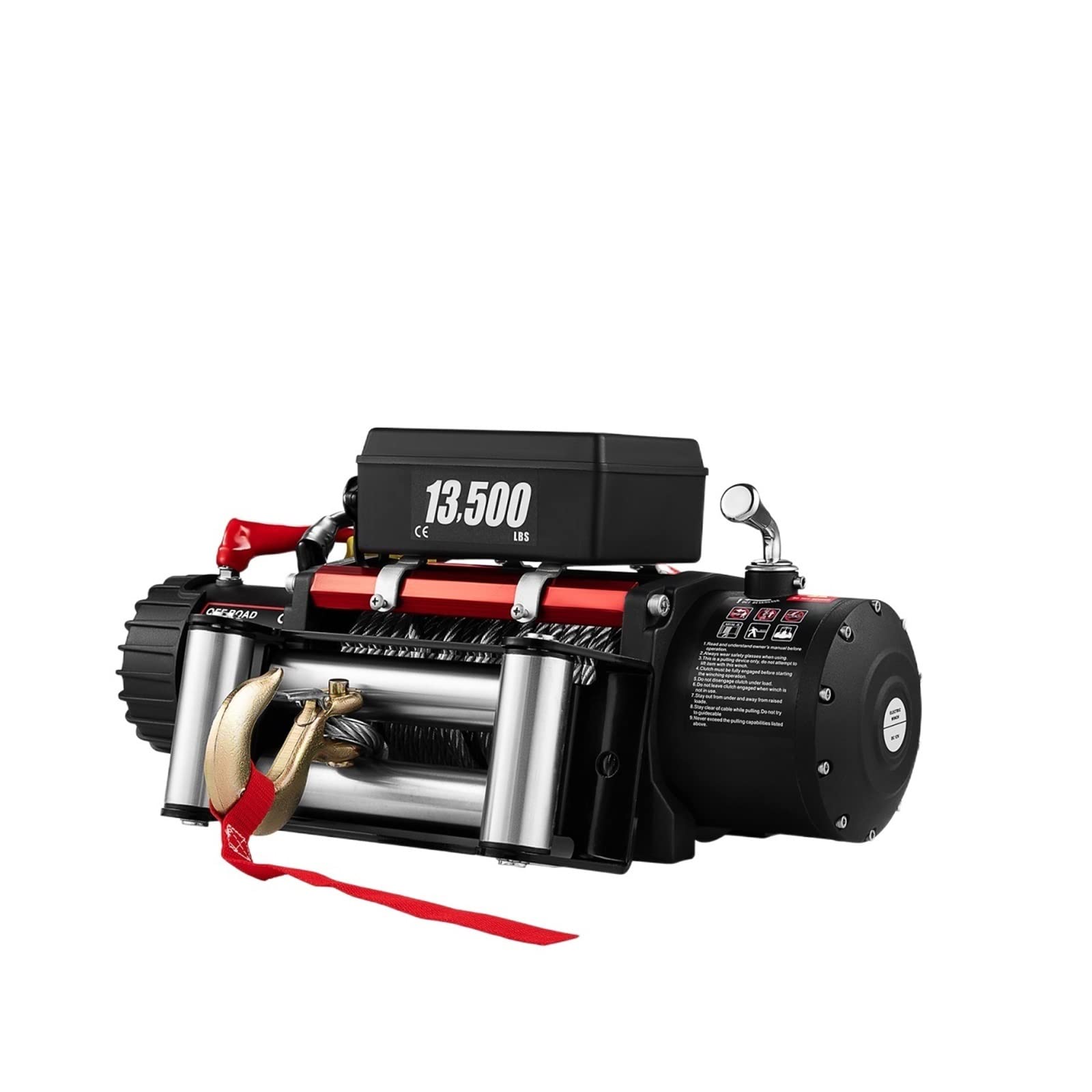 CVFRDD Electric Winch 13,500 Lbs / 6123.5 Kg 12V, With 24m Rope, Hoists With Wireless Remote Control (Heavy Duty Steel Rope)(1500W with control)
