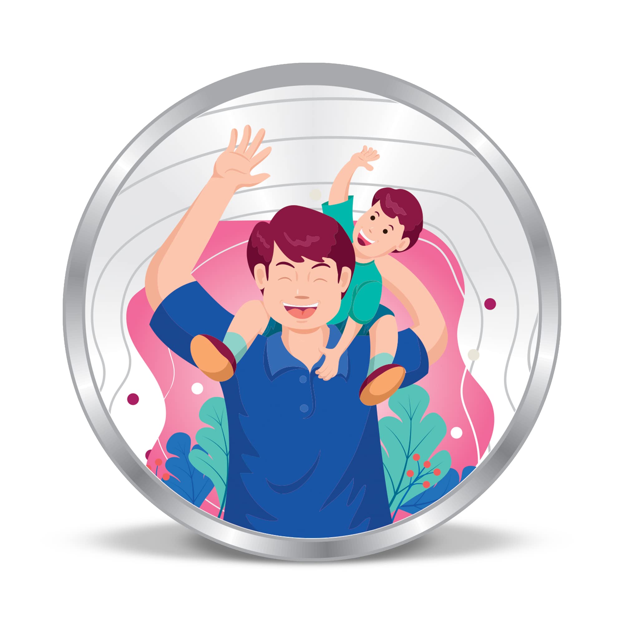 Precious Moments BIS Hallmarked Silver Coin Best Father Dad Ever Colorful Design 999 Pure available in 10,20,50,100 gram.