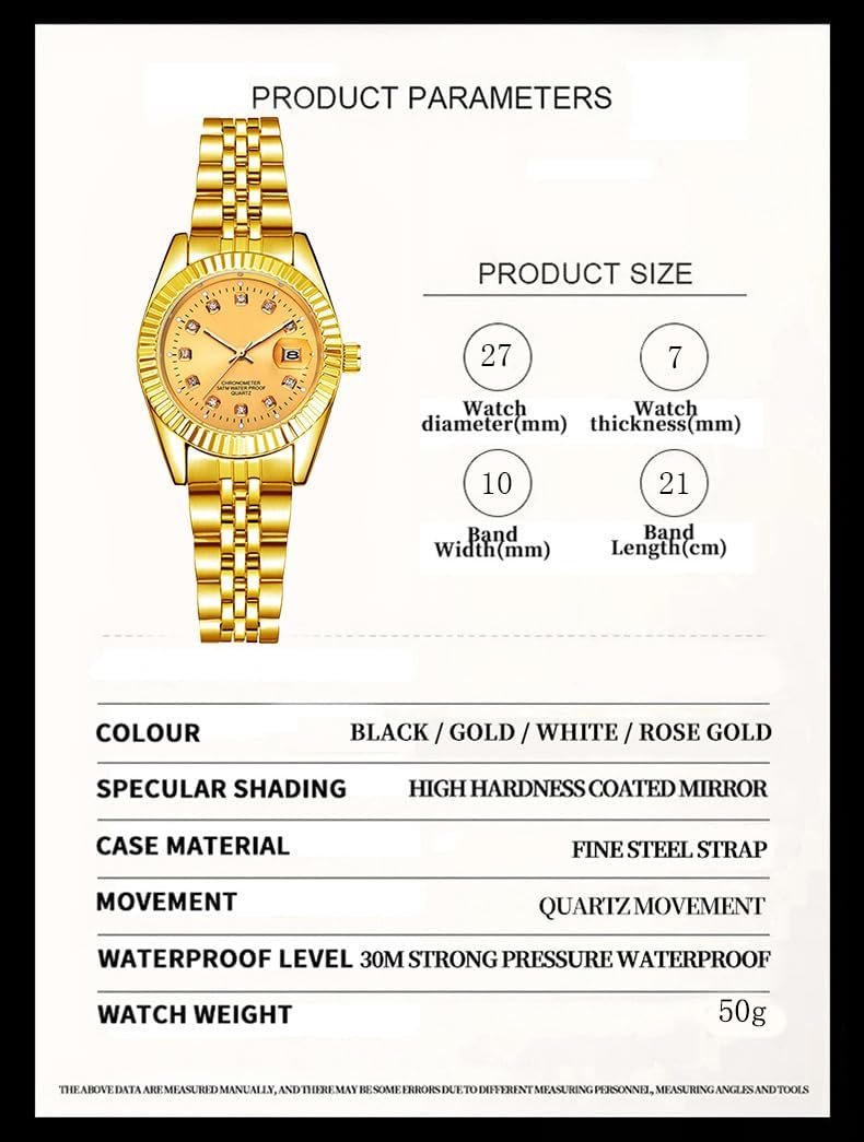 BESTKANG Luxury Womens Quartz Analog Watches Rhinestone Calendar Waterproof Luminous Gold Silver Two Tone Stainless Steel Watches