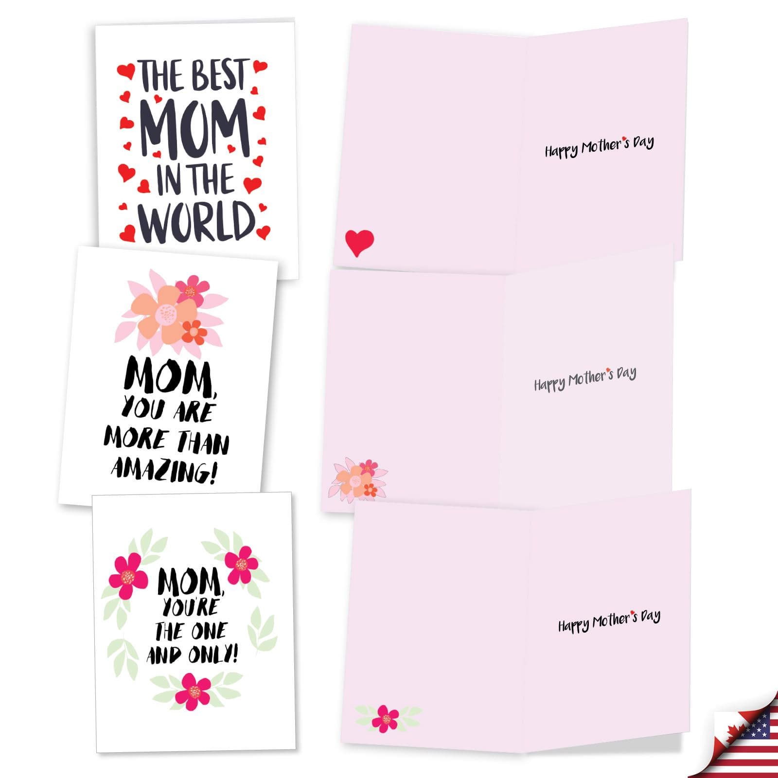 The Best Card Company 20 Assorted Mother's Day Note Cards Box Set 4 x 5.12 Inch with Envelopes (10 Designs, 2 Each) Amazing Mom AM10351MDG-B2x10 - Image 4