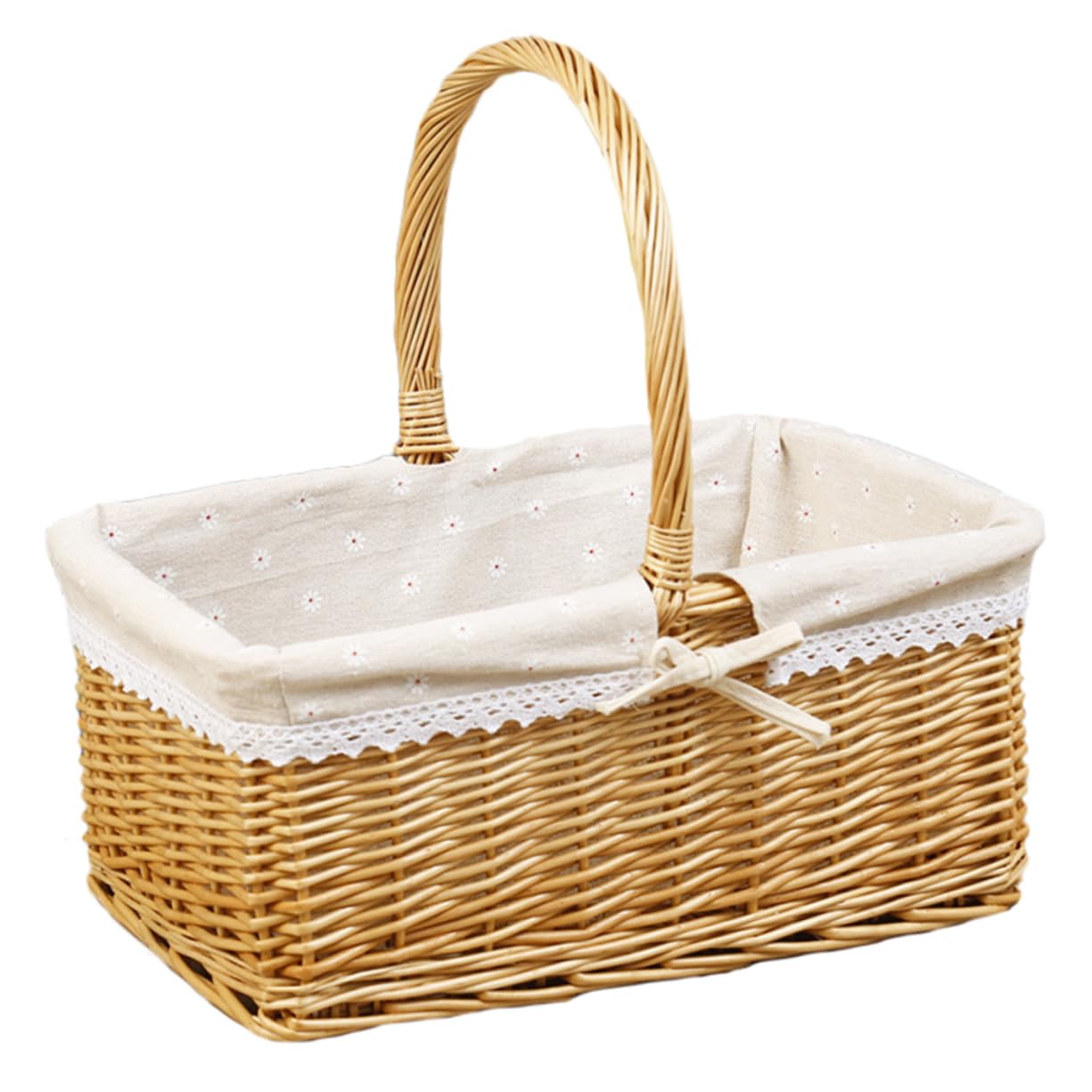 BESPORTBLE 1kawałek Koszyk Wicker z Wierzby Elegancki Koszyk Do Przechowywania Owoców i Kwiatów Naturalny Stabilny Idealny Do Domu i Pikników