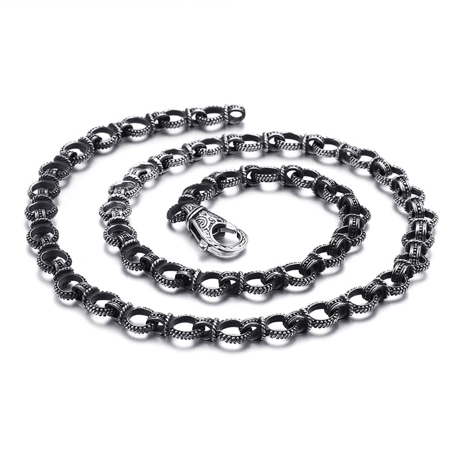 Pulsera Hombre Plata Negra, Pulseras Acero Inoxidable Hombre Patrón de Tejido 3D Hueco Pulseras para Hombres