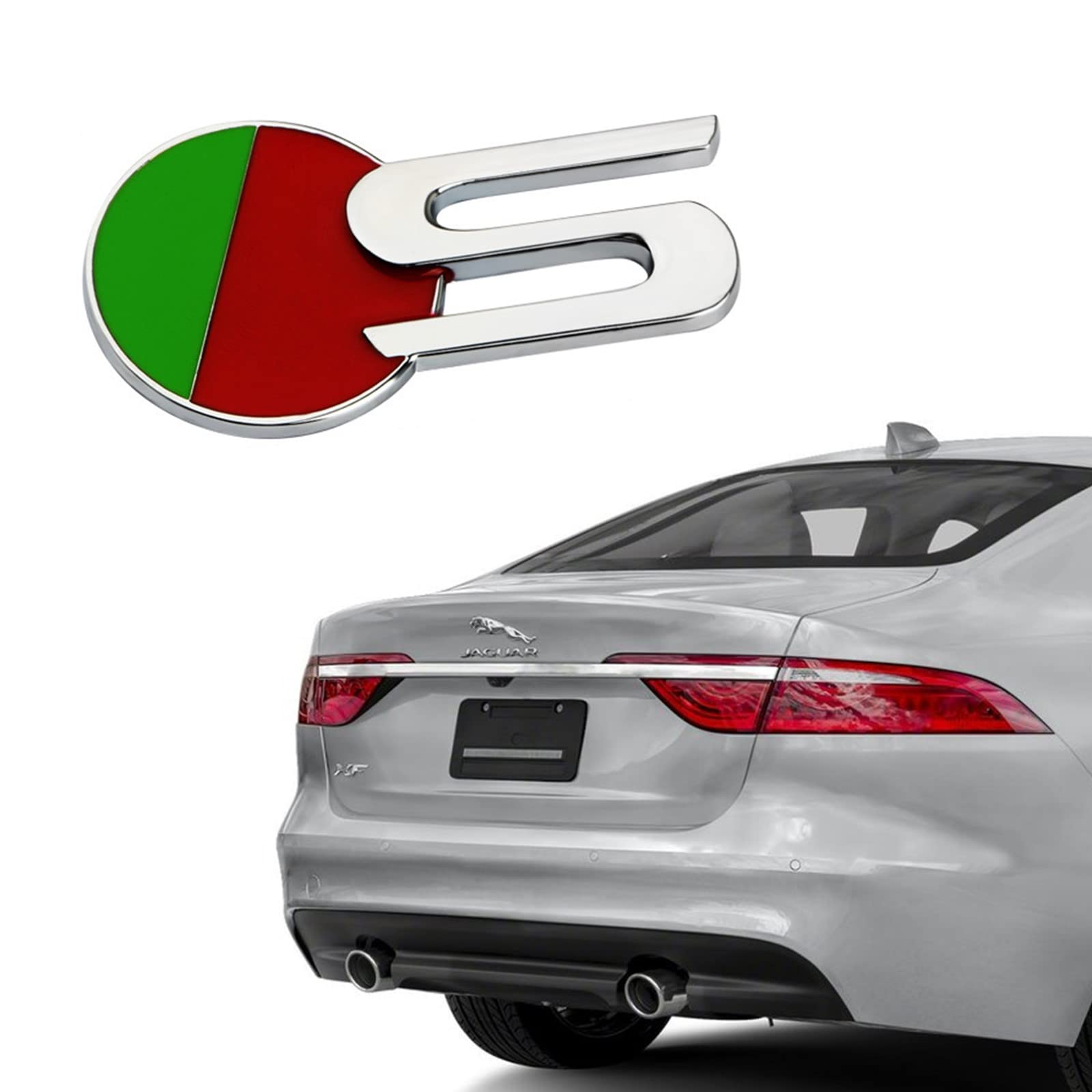 R-dynamic Sports 3D Badge,Car Body Trunk Fender Front Grille R-SPORT R S Emblem Logo Sticker,Special Vechicle Symbol Compatible with Jagvar Accessories(SPORTS Chrome)