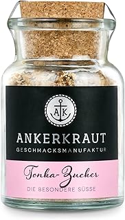Ankerkraut Tonka-Zucker, 110g im Korkenglas, Zuckermischung mit gemahlenen Tonkabohnen perfekt für Süßspeisen und Desserts
