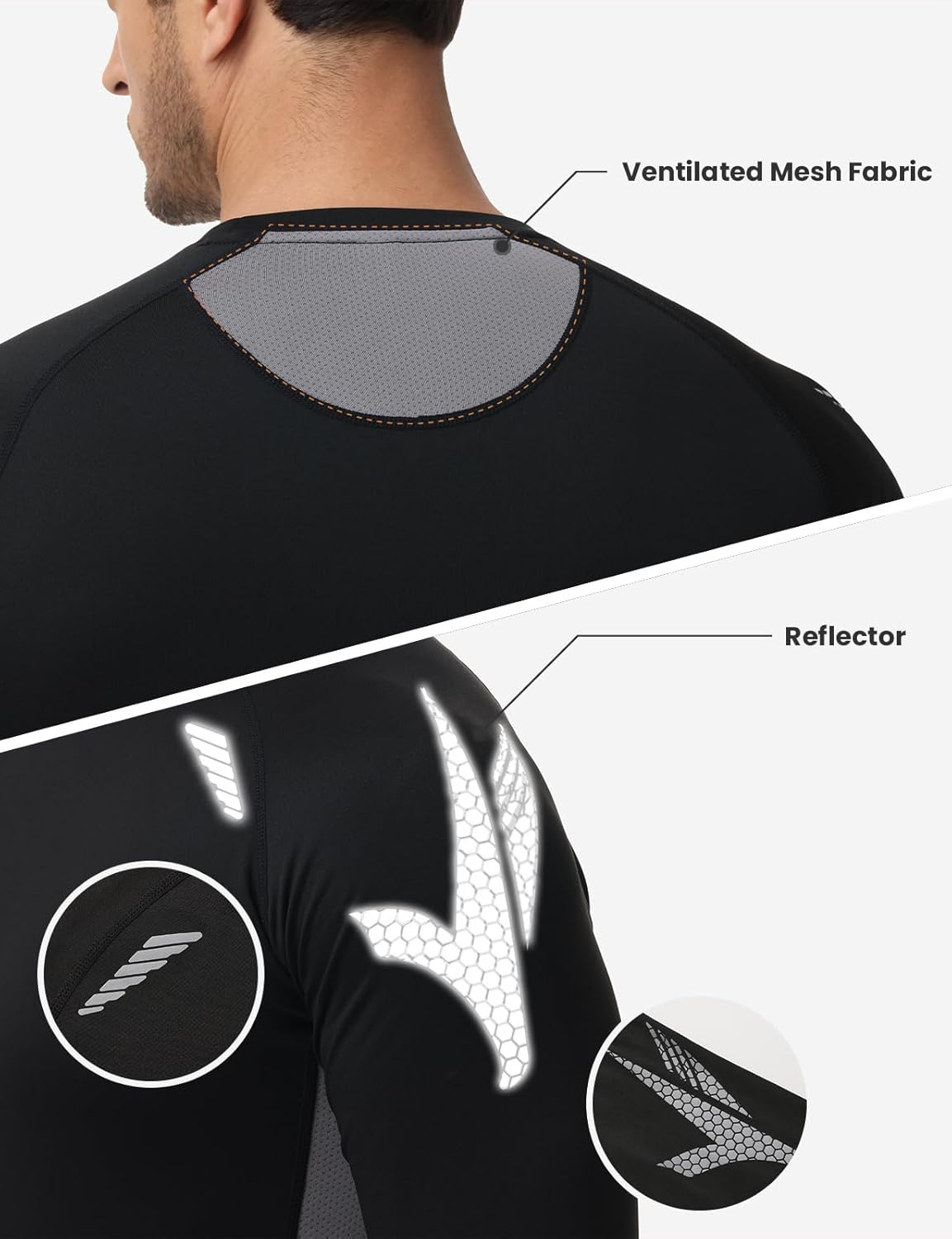 MOHEEN Men's Thermal Shirts Compression Fleece Lined Long Sleeve Athletic Base Layer Workout Top Cold Weather - Image 4