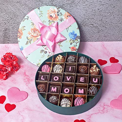Image of Velvet Fine Chocolates Premium Gift Hamper for Mom To Be | 21 Pcs Assorted Chocolate Gift Box Perfect for New Mothers | Handmade Chocolates | Pack of 1