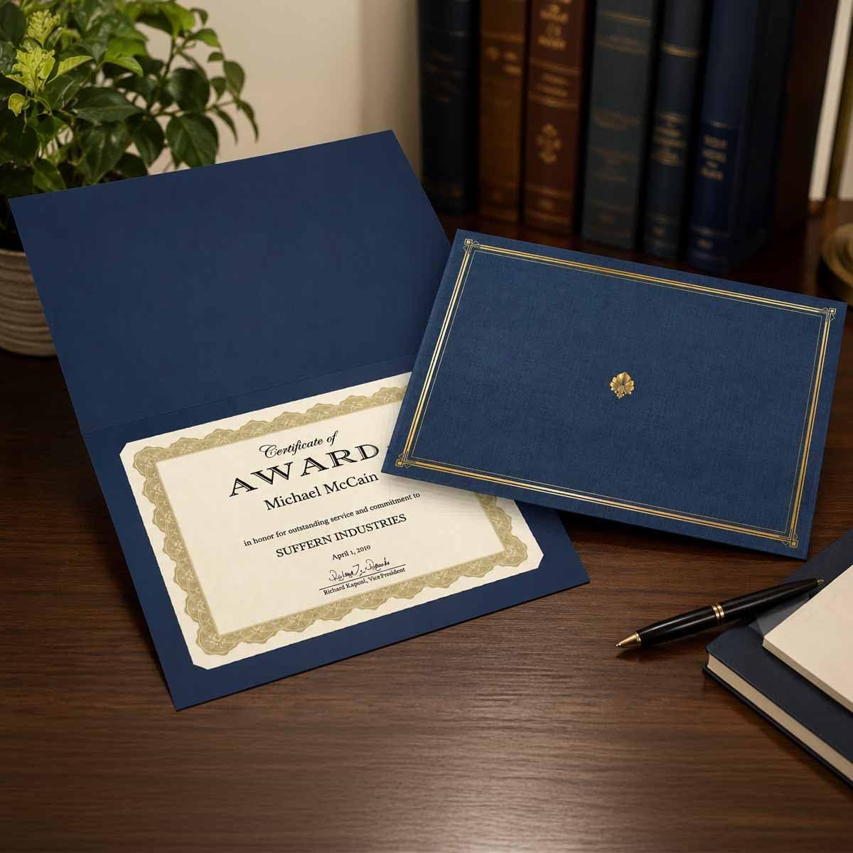 Geographics Classic Linen - Juego de 60 fundas para documentos de 12.5 x 9.75 pulgadas, color azul marino, soportes para certificados, diplomas, marcos de documentos, textura de lino de alta calidad