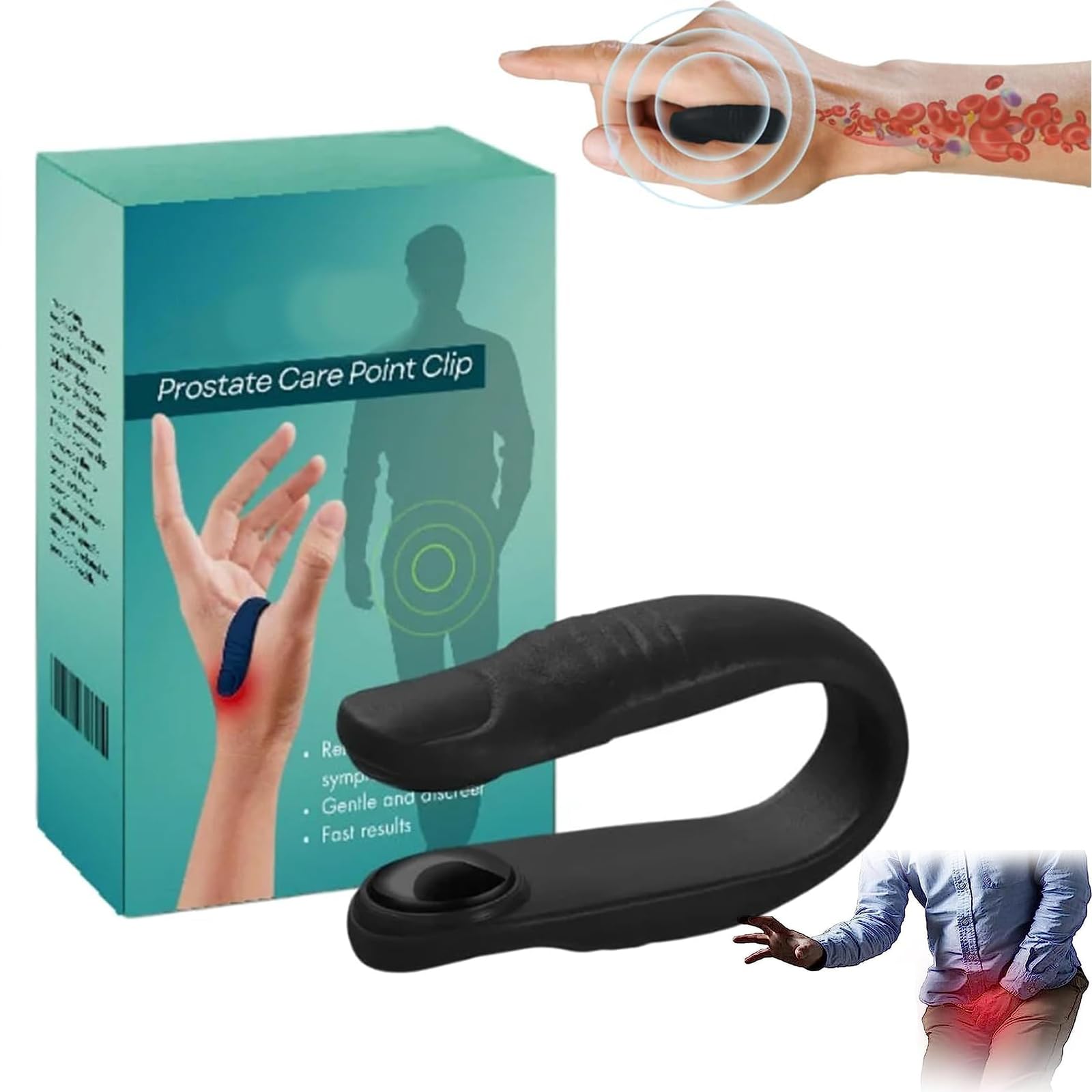 Miurixo Acuplus Prostate Care Point Clip, L14 Acupressure Point Clips, Migraine Pressure Point Clip, Acupressure Hand Pressure Point Clip, Relieve Prostate Discomfort Effortlessly (1)