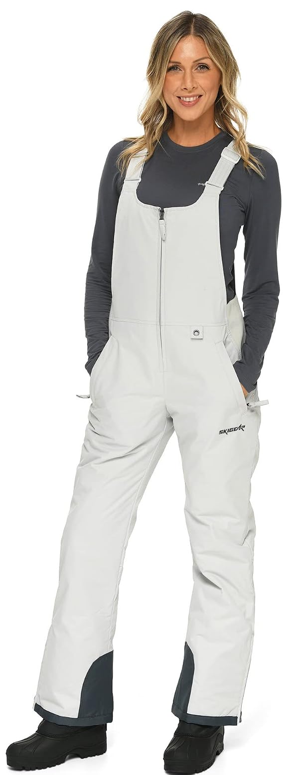SkiGear Women's Essential Insulated Bib Overalls, Quiet Grey, X-Large by SkiGear - Used condition - US$18.31