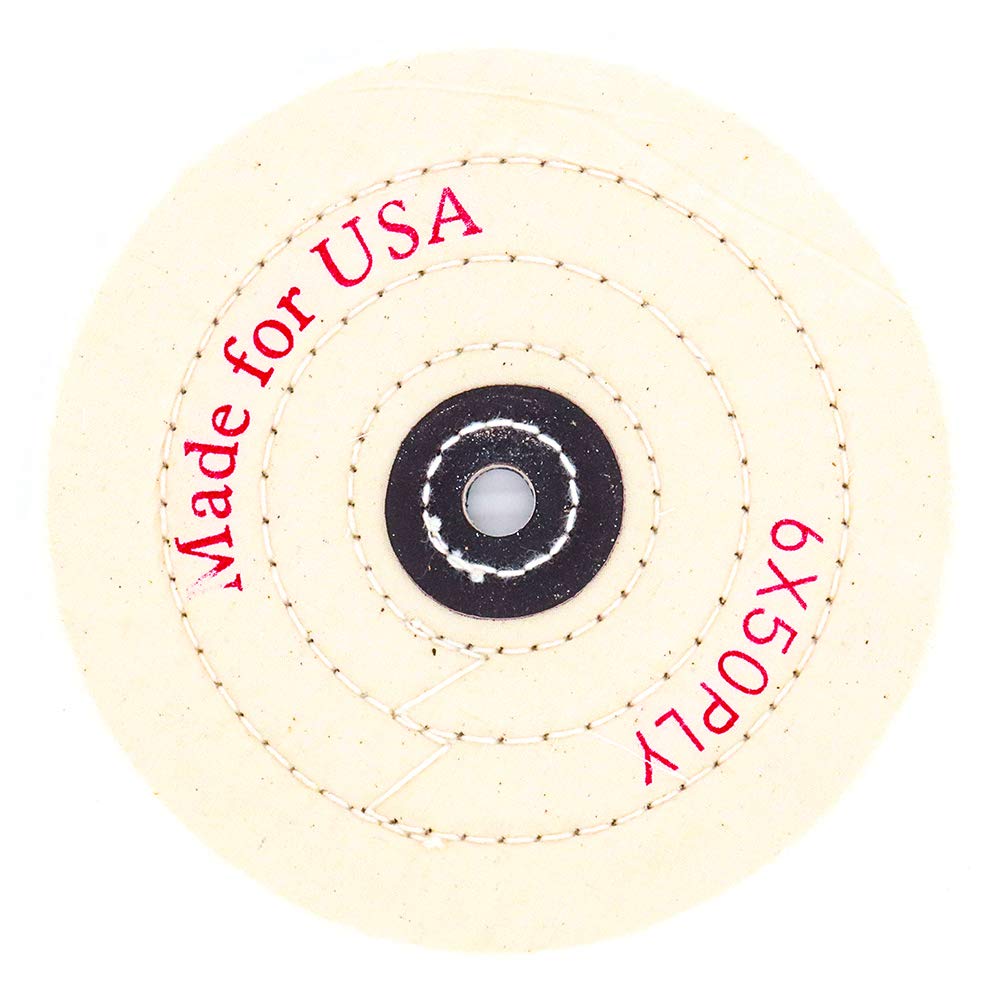 2Pcs Spiral Double Stitched Buffing Wheel Yellow White Polished Wheel