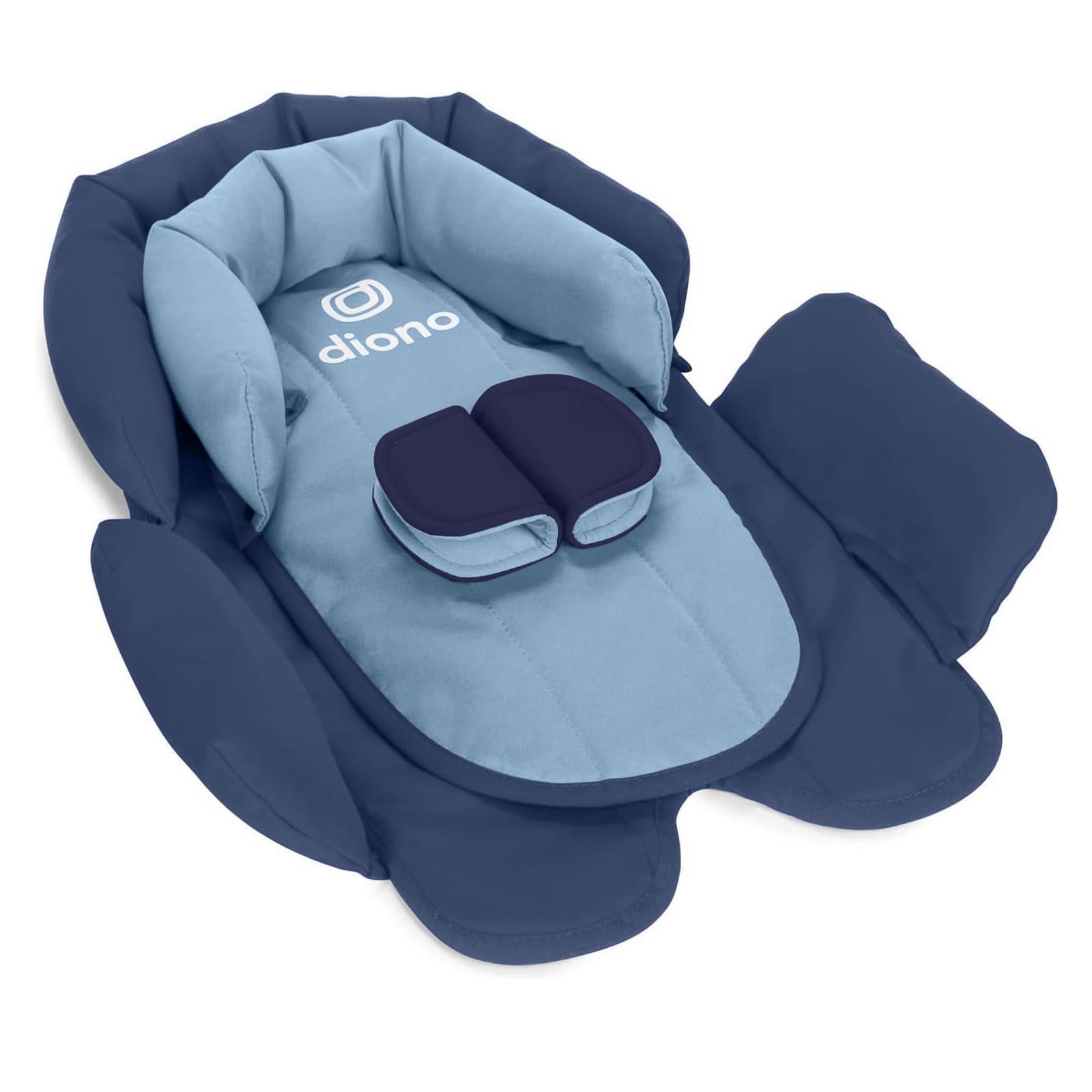 Diono Cuddle Soft 2-in-1 Head Support, Comforting head and body support for babies, Converts depending on infants size, Blue Surge